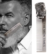 Mini Beard Comb Stainless Steel Beard Comb Portable Beard Comb Mustache Comb Ste