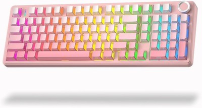 AULA F99 Pro Wireless Mechanical Keyboard Pink RGB BT/2.4G/USB-C Hot Swap