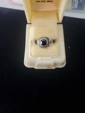Red Garnet Solid 925 Sterling Silver Ring size 6 Approximately 1 Carat. See Pics