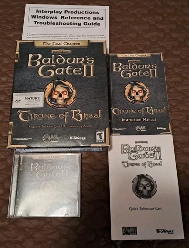 Baldur's Gate II Throne Of Bhaal PC CD-ROM Big Box Video Game, Complete, Mint