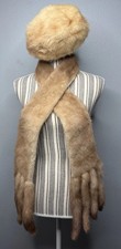 VTG Boutique Fur SPEAR PICARDI MINK Stole Scarf and Hat Set Bougie Chic NYC