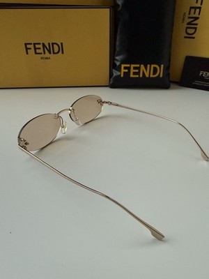 FENDI First Crystal FE4075US 28Y Rose Gold Light Brown Lens