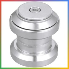 Bike Headset 34mm Threadless 1-1/8 Inch Silver Tone Aluminum Alloy with Top Cap