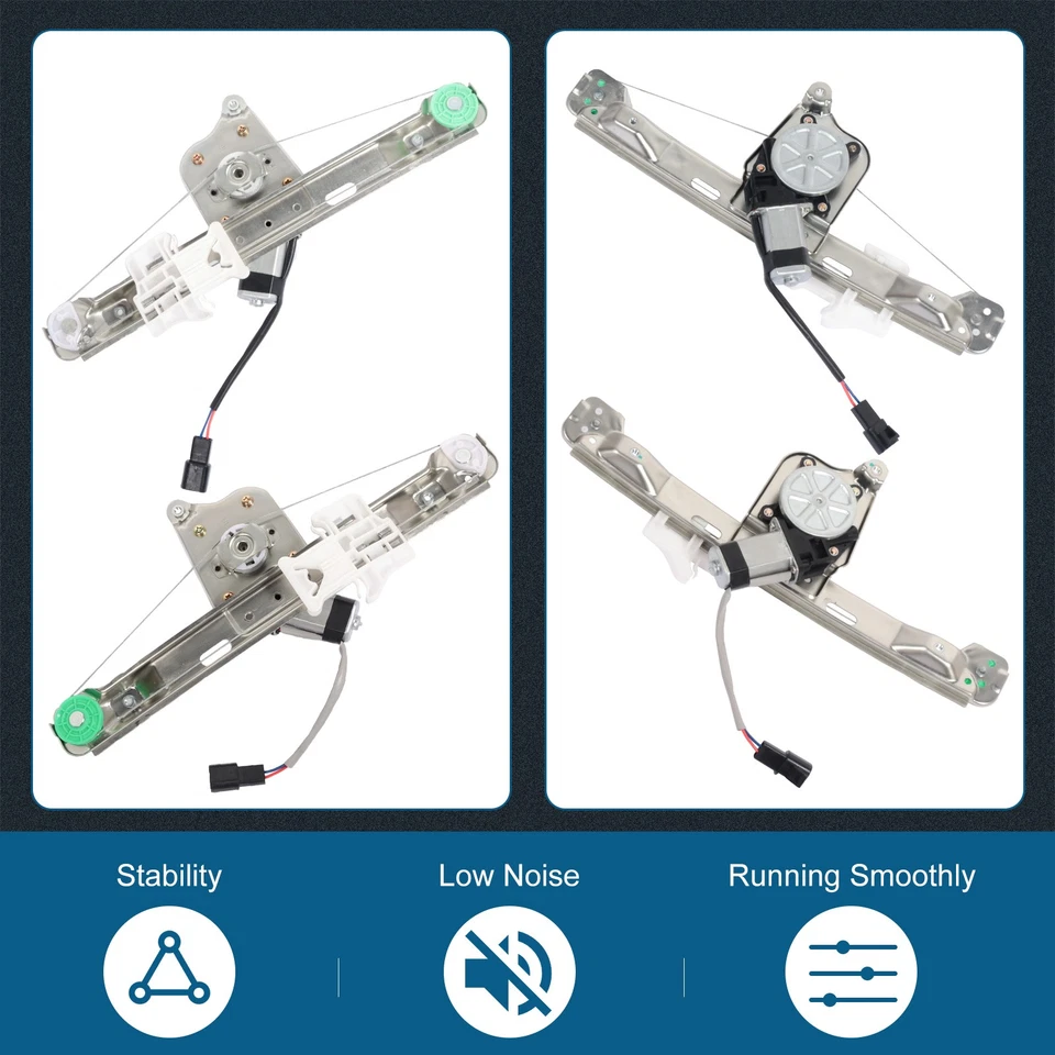 Par de reguladores de ventana eléctrica traseros con motor para Chevrolet Malibu 2006-2008 Foto 3 de 4