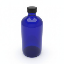 36 case 500mL 16.9oz Cobalt Blue Glass Boston Round Bottle with Caps