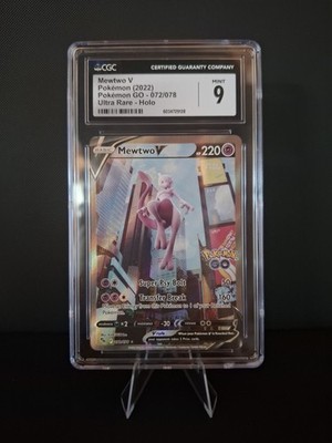 Mewtwo V Mewtu Pokemon GO (2022) 072/078 Ultra Rare Holo Englisch - CGC 9