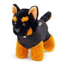 Plush Stuffed Animal with Black Vest, Dog Plush Toy, German Shepherd Police Dog
