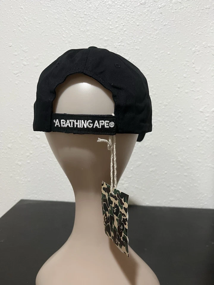 BAPE A купание обезьяны голова логотип черный крышка хлопок регулируемый ремень назад шляпа новый с Ярлыками - Изображение 3 из 4