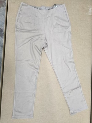 Belle Kim Gravel Women's 18wBeige Skinny Ankle Pants Pull On Stretch