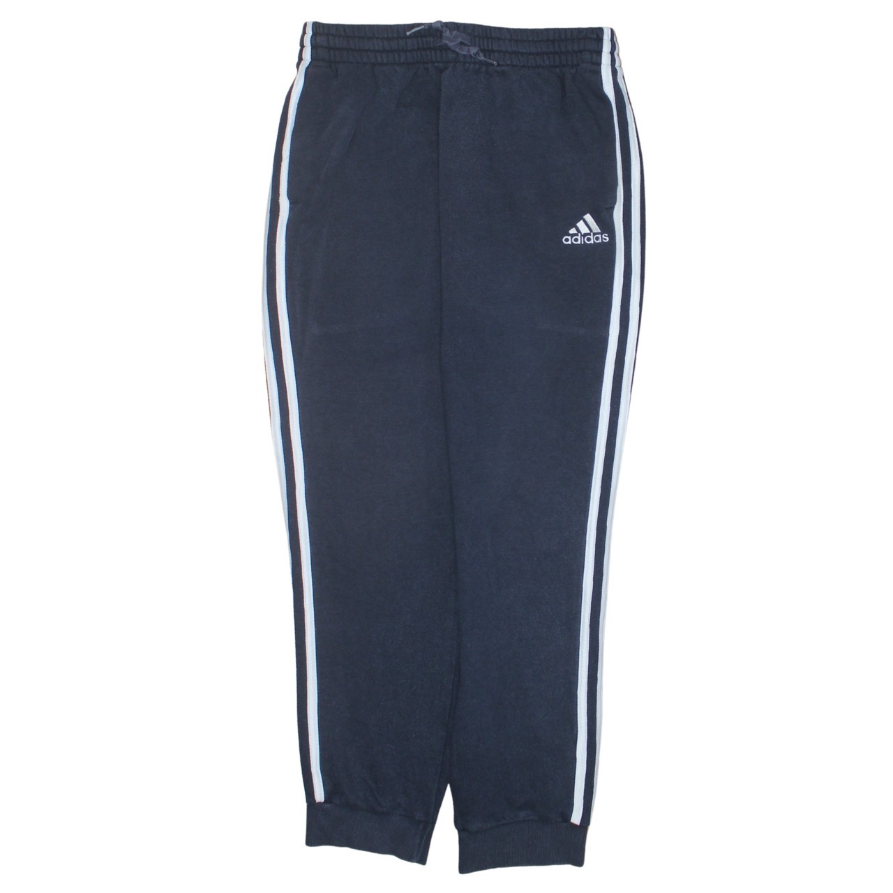 Adidas Mens Joggers Navy Blue Side Stripe Elastic Waist Cuffed Sweatpants M