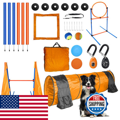 Melktemn Premium Dog Agility Training Set Outdoor Indoor Game Tire Jump Hurdle