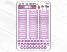 4112-5 May Journal Planner Stickers.