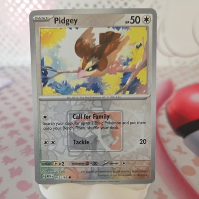Pokemon TCG - Pidgey 016/165 Play! Prize Stamp - Reverse Holo Promo