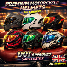 DOT Modular Helmet Flip Up Motorcycle Helmets Full Face Dual Visor Clear Lens