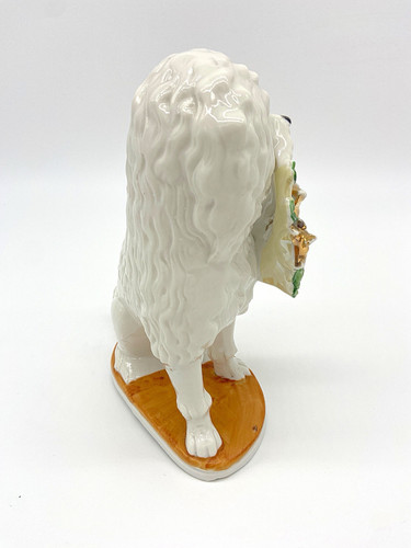 Antique German Porcelain Poodle Mantel Shelf Dog 1910s "2501" READ Wally Dog - Picture 3 of 9