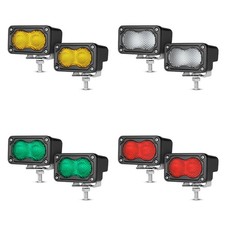 2x 3Inch Led Cube Pods Work Scene Light Diffusion Flood Driving White Yellow Red