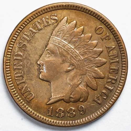 1889 Indian Head Penny Cent Extremely Fine (XF) Cleaned