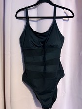 Black one piece bathing suit size large