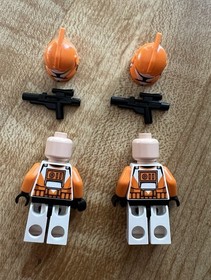Lego Star Wars, Mini Figure Orange Bomb Squad Set Of Two With Weapons 7913