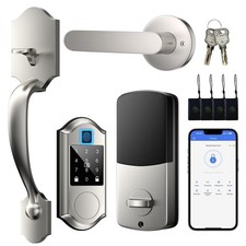 Fingerprint Smart Front Door Lock Set, Keyless Entry Door Lock with Handle, S...