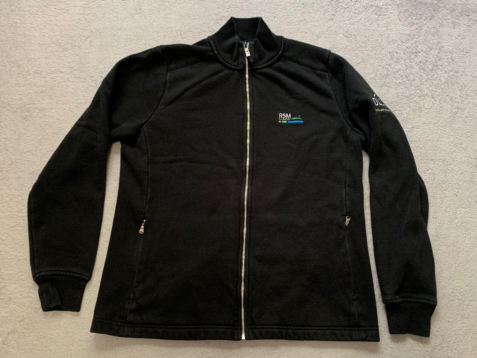 Polo Golf Ralph Lauren Pullover Full Zip Giacca Uomo Grande Nero Logo Pony