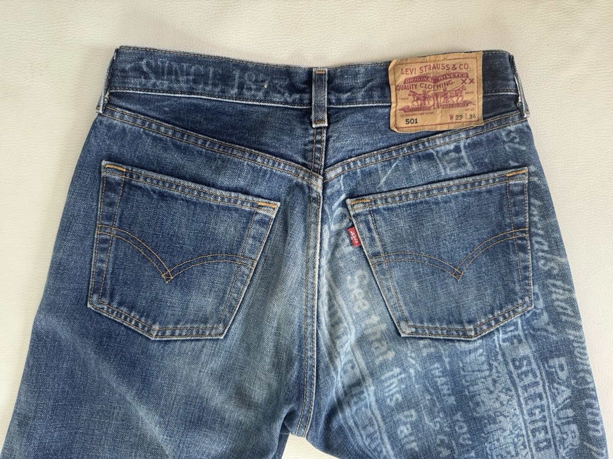 Jeans Levi's 501 Vintage Années 1990 - Édition 'Dollars Bill' 130ème Anniversaire, Taille W29 L34, Occasion Très Bon état