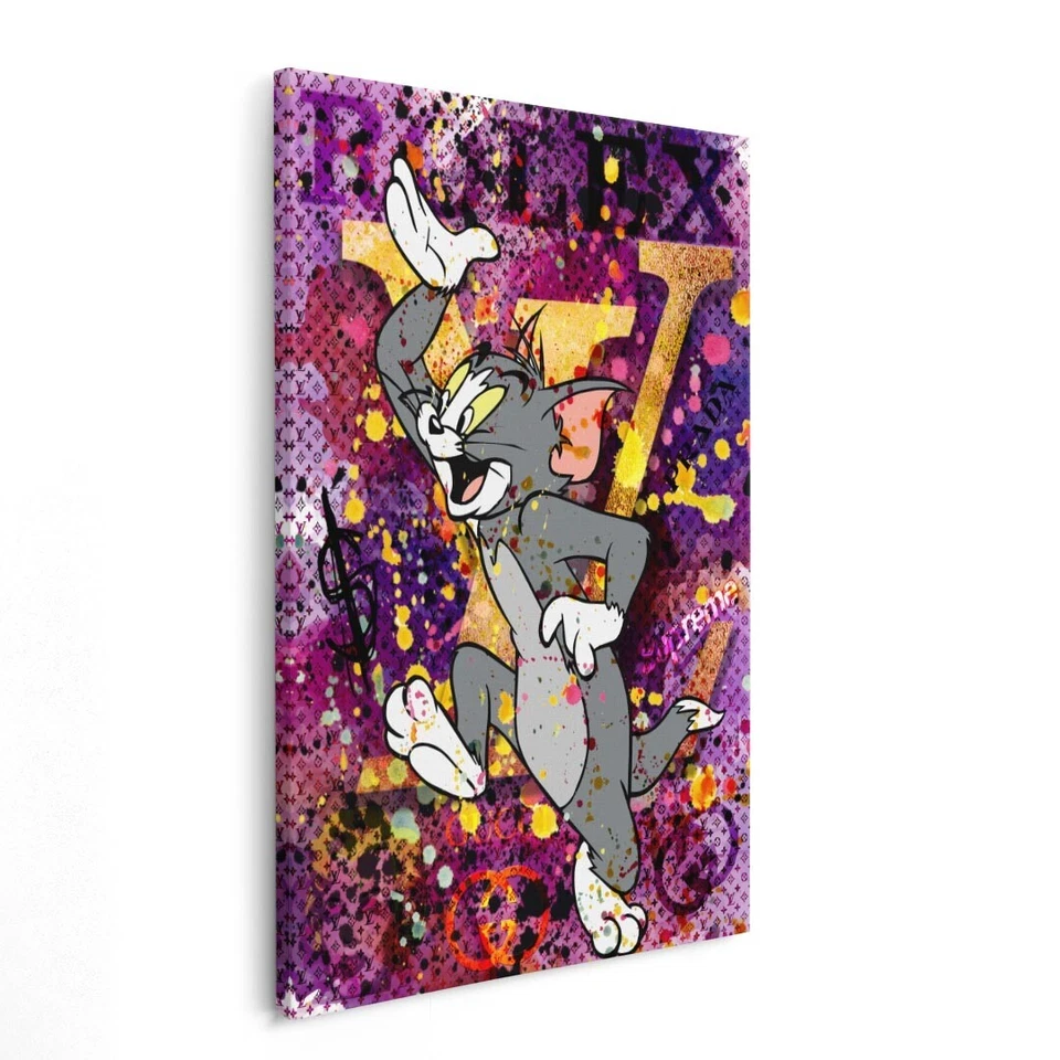 ✅WANDBILD LEINWAND, ACRYLGLAS TOM UND JERRY KATZE LV STREET ART POP ART PREMIUM - Bild 4 von 4