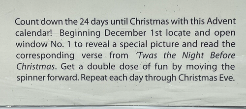 Vermont Cuckoo Clock Christmas Advent Calendar Paper Brand NEW - Picture 6 of 6