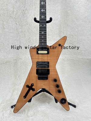 Custom Dimebag Natural Solid Electric Guitar Black Hardware 2H Pickups In Stock