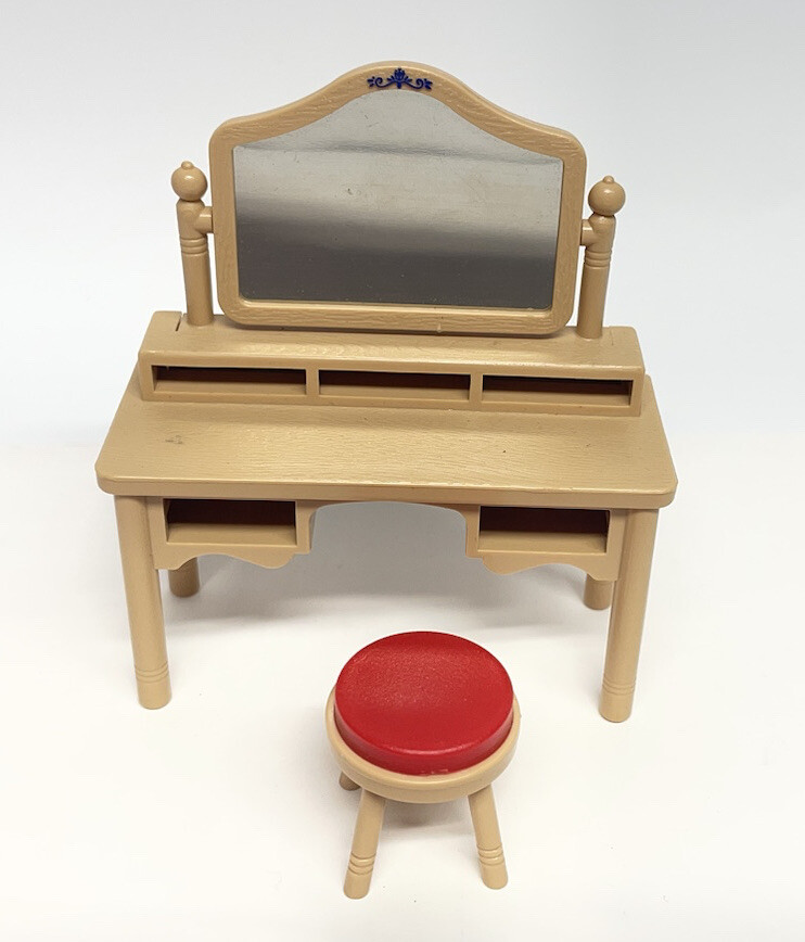 Vintage Tomy Dollhouse Furniture Vanity W/stool MISSING DRAWERS