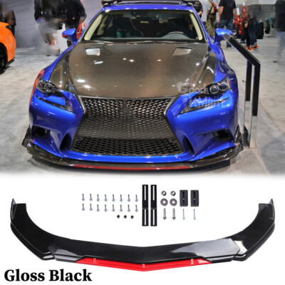 For Lexus IS200t IS300 IS350 F-Sport Car Front Bumper Lip Spoiler Splitter Gloss