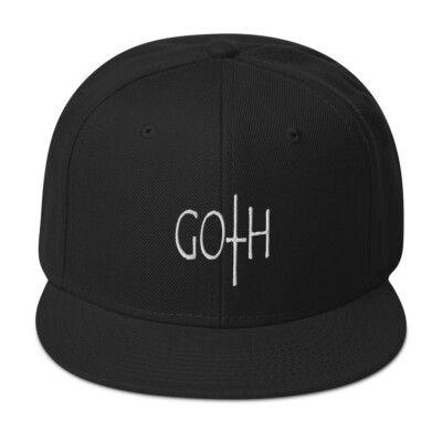 Goth Dark and Morbid Style Halloween Embroidered Flat Bill Cap Snapback Hat