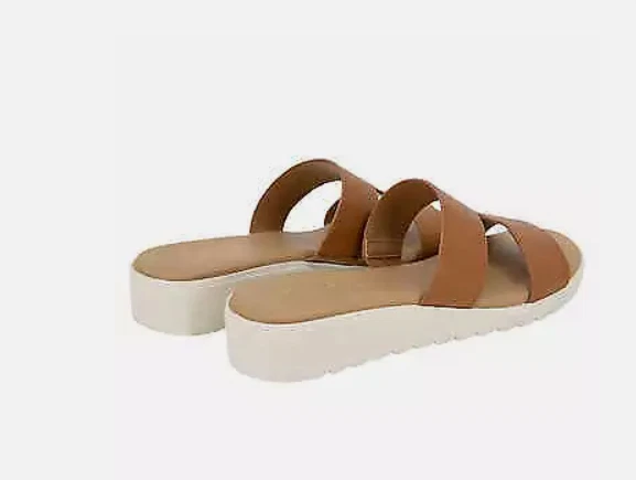 Sandalia para mujer Kensie Elena banda H Slide, marrón - ¡NUEVA!! Foto 3 de 4