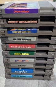 Original NES Nintendo System Console Bundle 75  Games 3 Controllers + zapper 