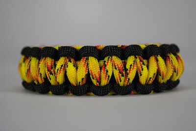 550 Paracord Survival Bracelet Cobra Black/Explode ''Made in the USA''