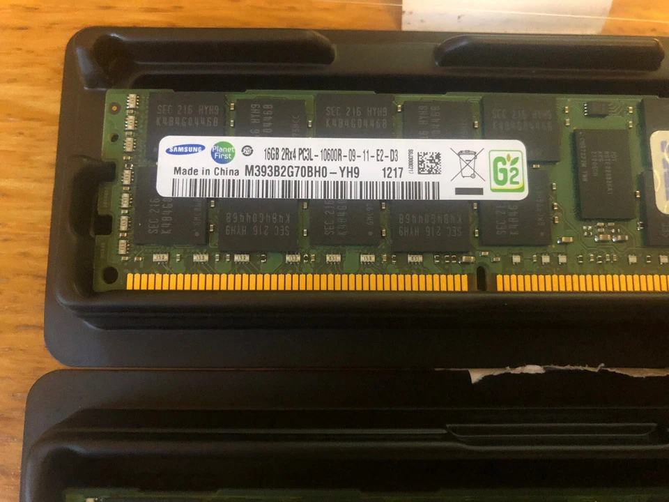 samsung Planet First IBM 32gb Total (2x16GB stick) PC3L-10600CL9 ECC DDR3 Memory - Image 2 of 3