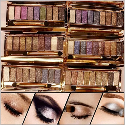 9 Colour Diamond Eye Shadow Palette & Makeup Brush Professional Cosmetic Kits UK