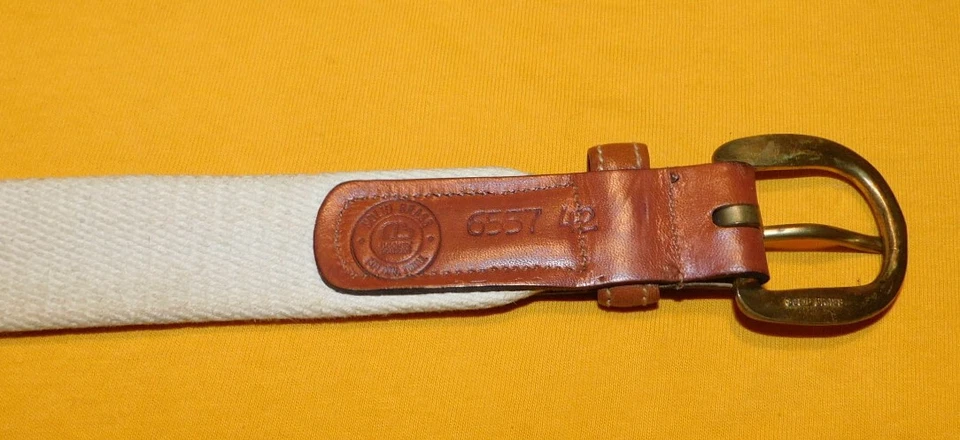 DOONEY & BOURKE OFF WHITE/NEGRO/ROJO LONA CON LENGÜETAS DE CUERO CINTURÓN TALLA 40/100cm. Foto 3 de 4