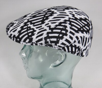 KANGOL Falling Scales 504 Flatcap Ivy Cap Schiebermütze Kappe Black White NEU