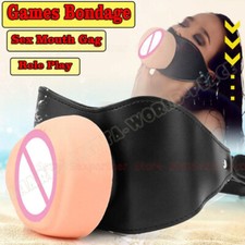 Unisex Belt Mouth Gag Plug Tools Couples Mouth Plug Restraint Oral Flirt