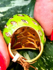 LAUREN G ADAMS RING STRAWBERRY ENAMEL ART CRYSTALS NWT SIZE 6 GOLD TONE GREEN — photo 4