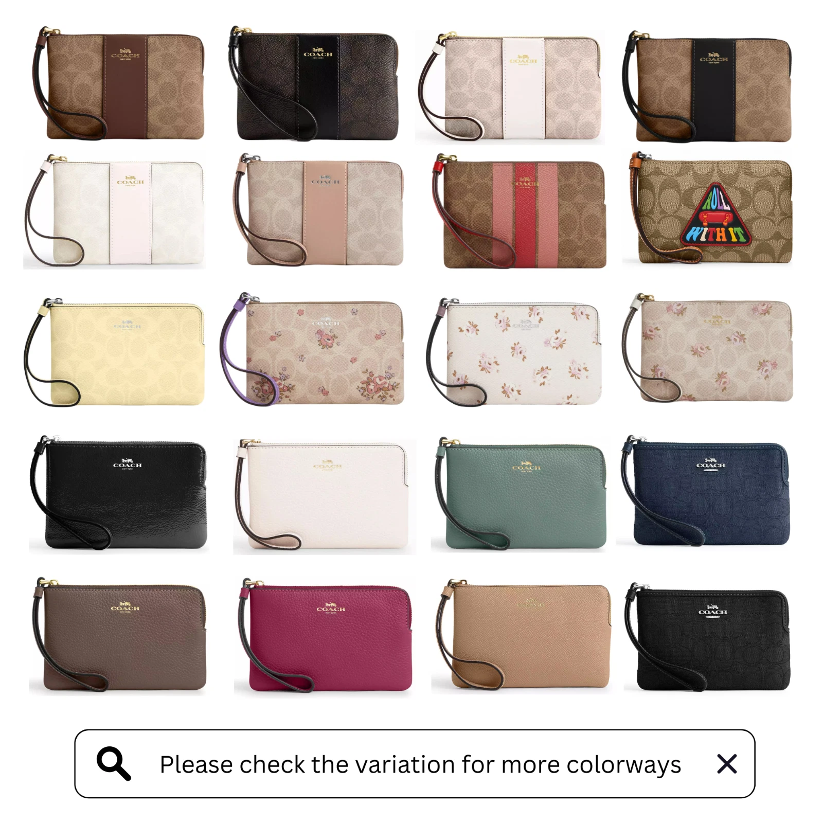 Portafoglio donna COACH piccolo angolo zip da polso marsupio