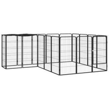 NNEVL 18-Panel Dog Playpen Black 50x100 cm Powder-coated Steel