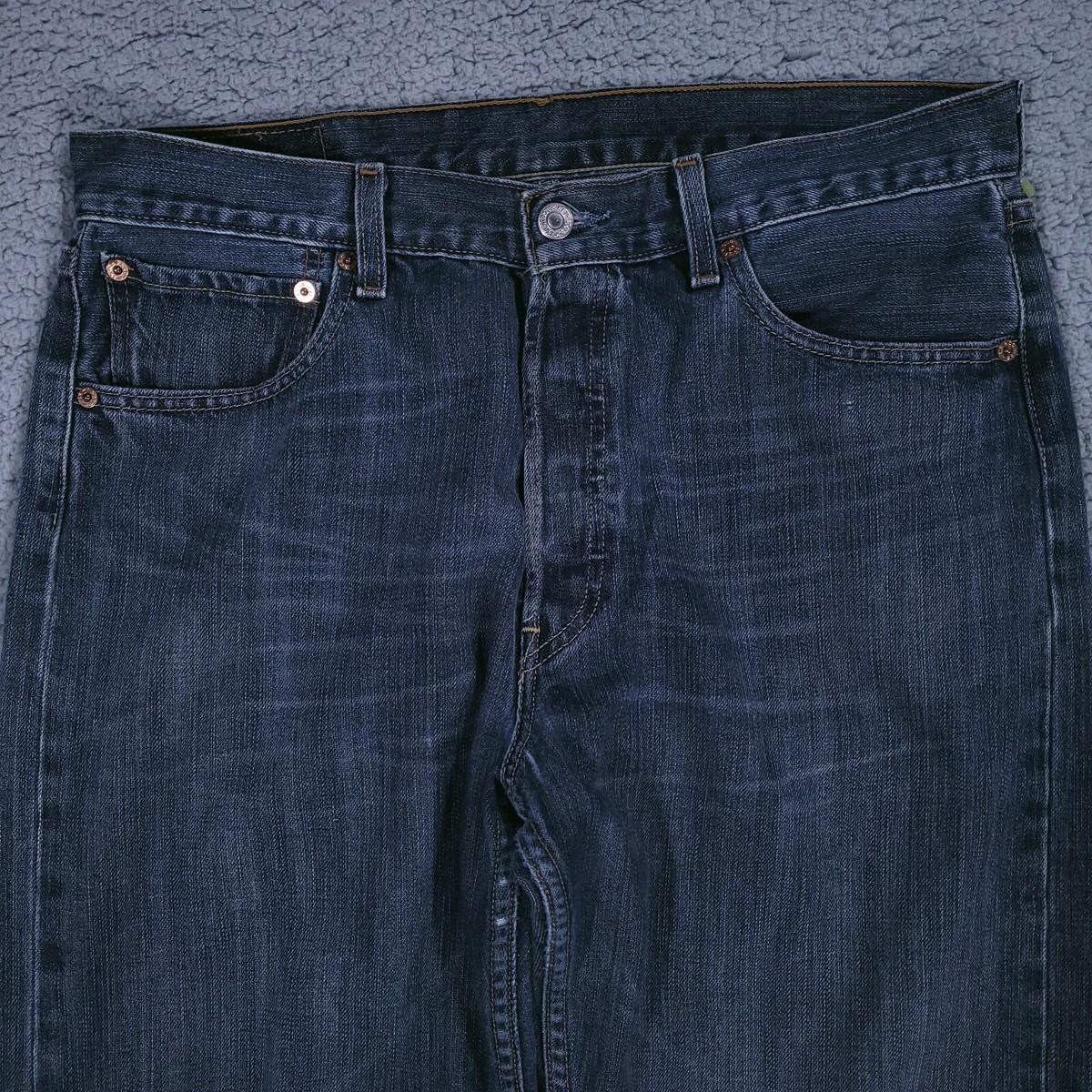 Levis 501xx Jeans Mens 32 Cut Off Denim Distressed Button