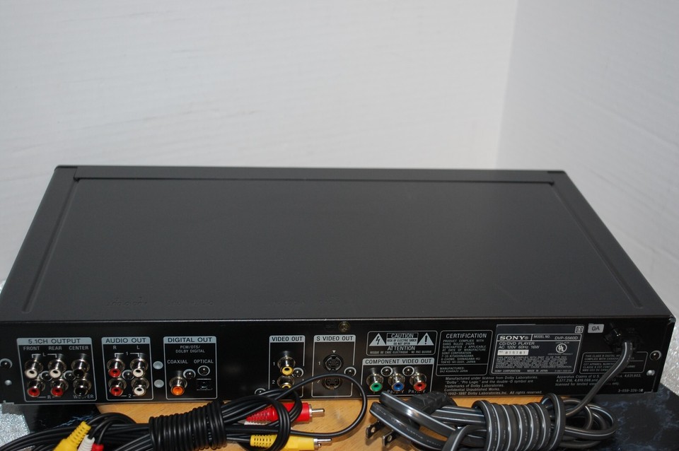 Sony DVD CD Video CD Player Model DVP-S560D W/Cables No Remote See ...