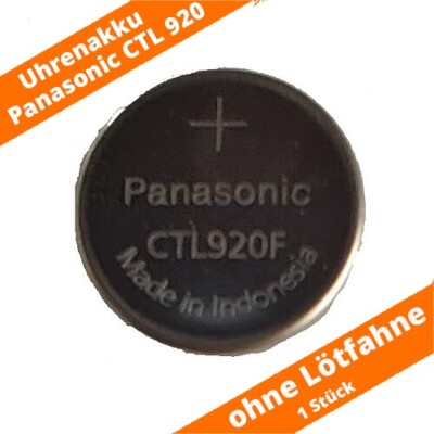1 x Casio Akku CTL920F Knopfzelle ohne Fahne 2,4V 9,6x 2mm Solaruhren G-Shock