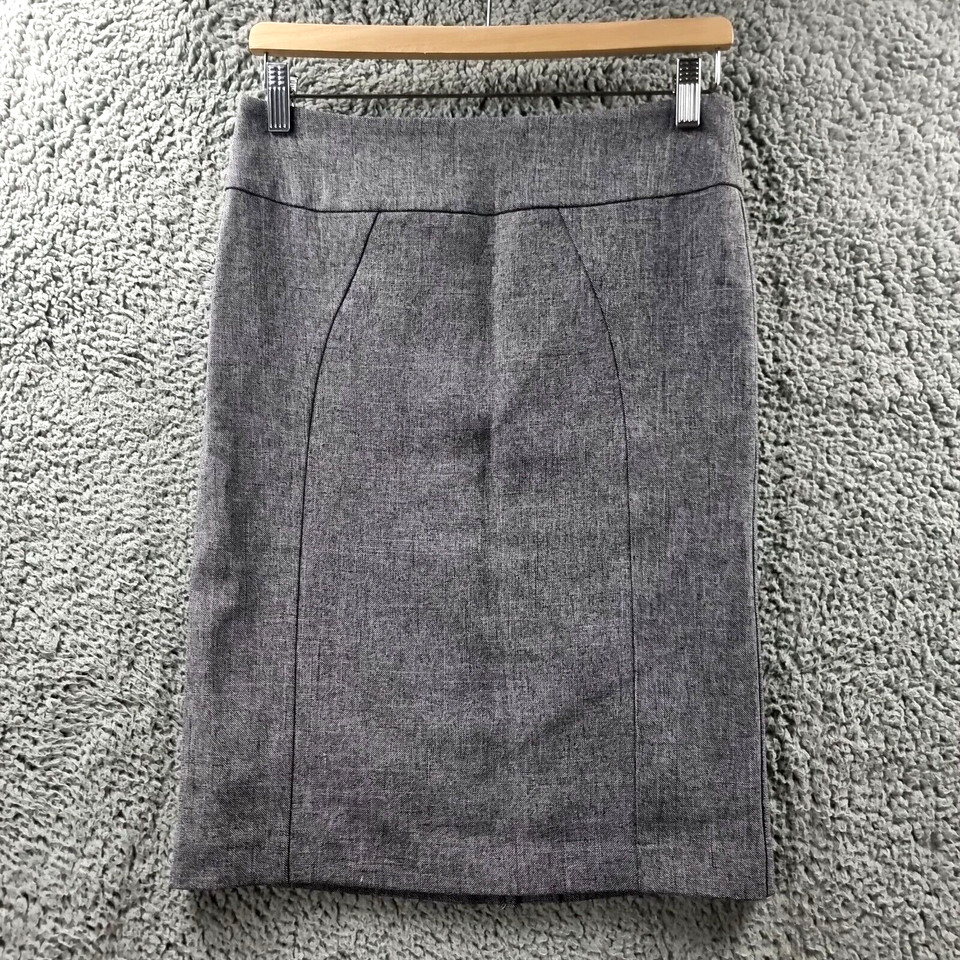 DEJAVUU Womens Skirt Size 8 Grey Pencil Knee Lengrth