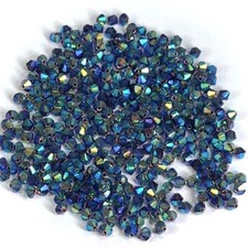 Tanzanite Marvel-AB Czech Glass MC Bicones Beads 4mm purple crystals