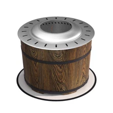 Smokeless Fire Pit Barrel – Portable Camping Wood Firepit w/ Fireproof Mat