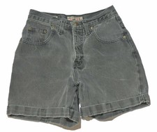 Vintage 90s Express EXP Shorts Bottoms Women's Size 1/2 High Waist Gray Denim
